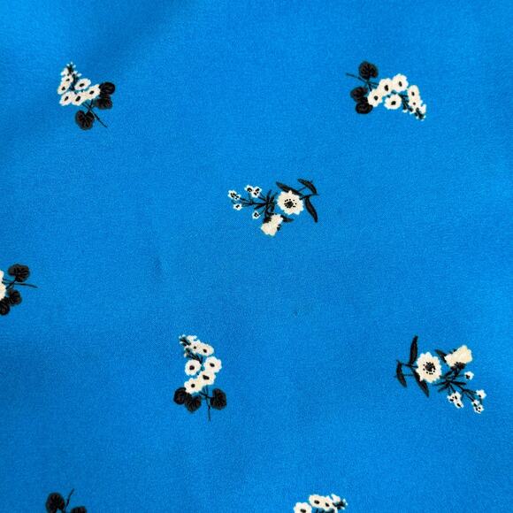 Loft Outlet Blue Micro Floral Sleeveless V-Neck A-Line Midi Dress Womens Size 4 - Picture 10 of 12